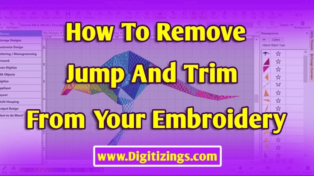 how to remove trim and jumps from your embroidery