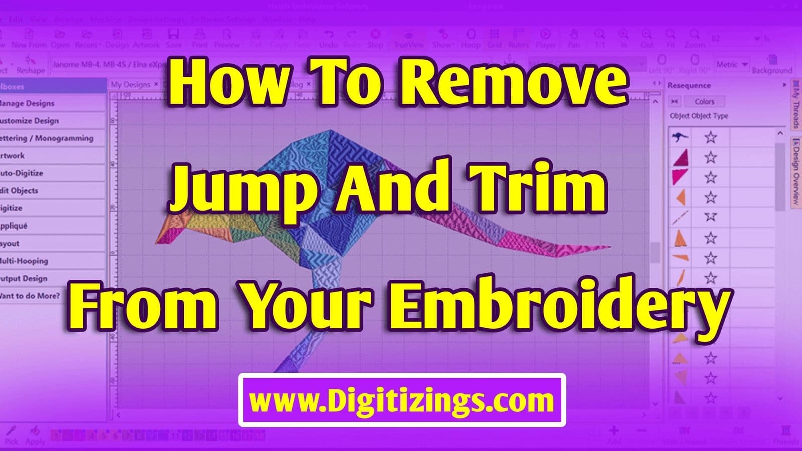 how to remove trim and jumps from your embroidery