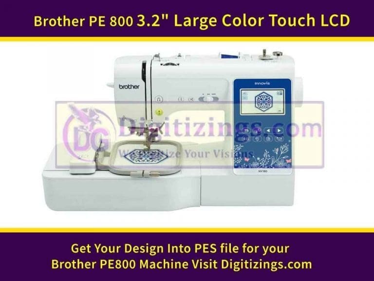 brother pe800 3.2" large color touch lcd​